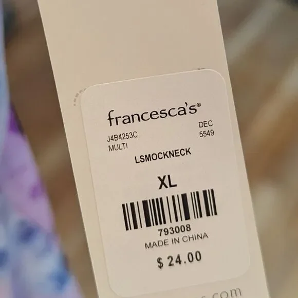 Francesca's full circle trends tie dye mesh mock neck long sleeve NWT - Picture 4 of 5